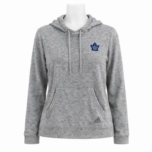 Size L Adidas Grey Embroidered Toronto Maple Leafs Hoodie Sweater